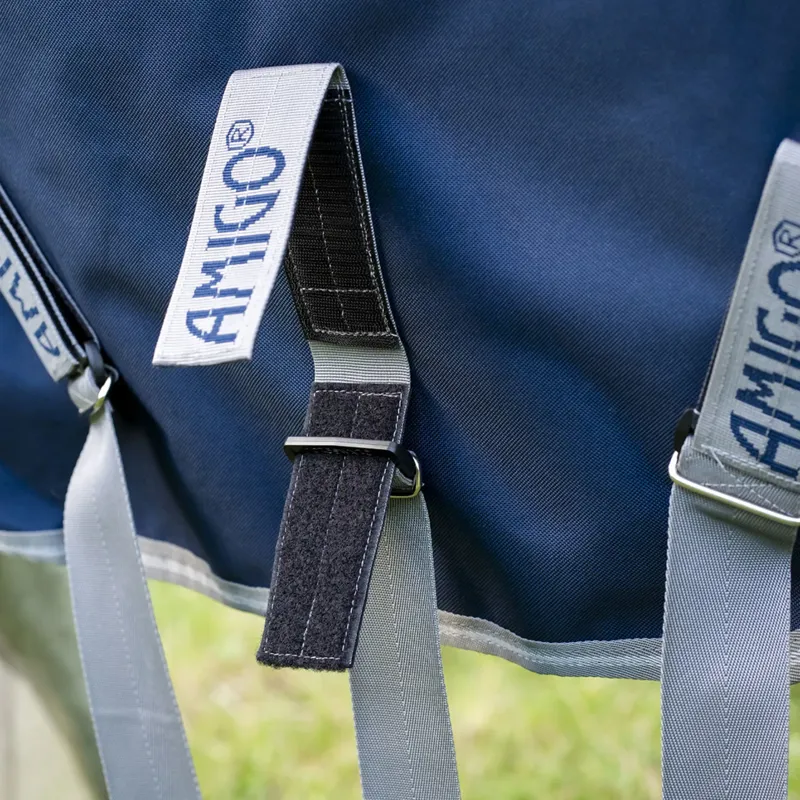 Horseware Amigo 1200D FieldSafe plus 100g Turnout Rug - Navy/Titanium Grey/Silver-2