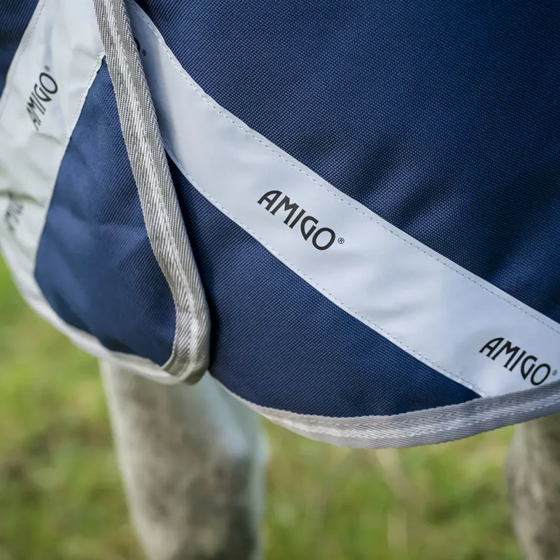 Horseware Amigo 1200D FieldSafe plus 100g Turnout Rug - Navy/Titanium Grey/Silver-5