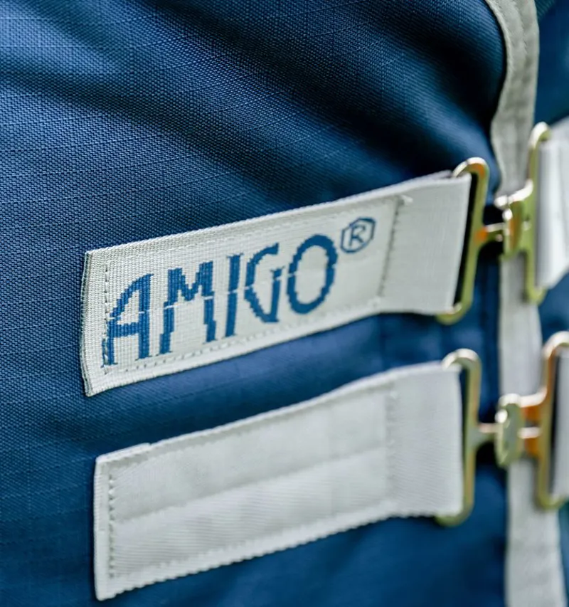 Horseware Amigo Ripstop 900D 0g Turnout Rug - Navy/Titanium Grey-2