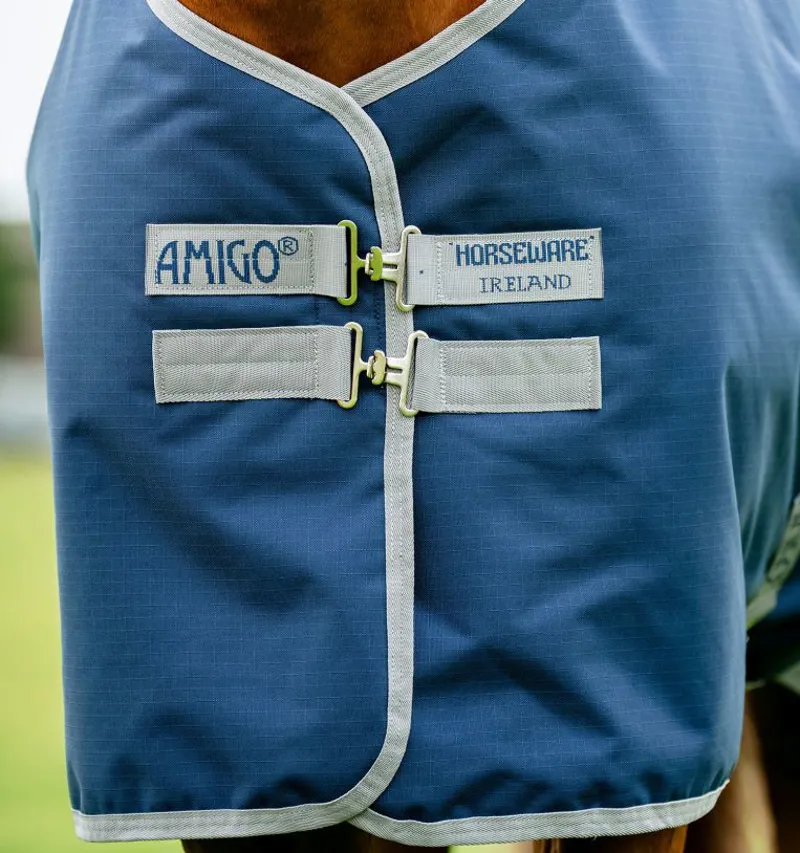 Horseware Amigo Ripstop 900D 0g Turnout Rug - Navy/Titanium Grey-1