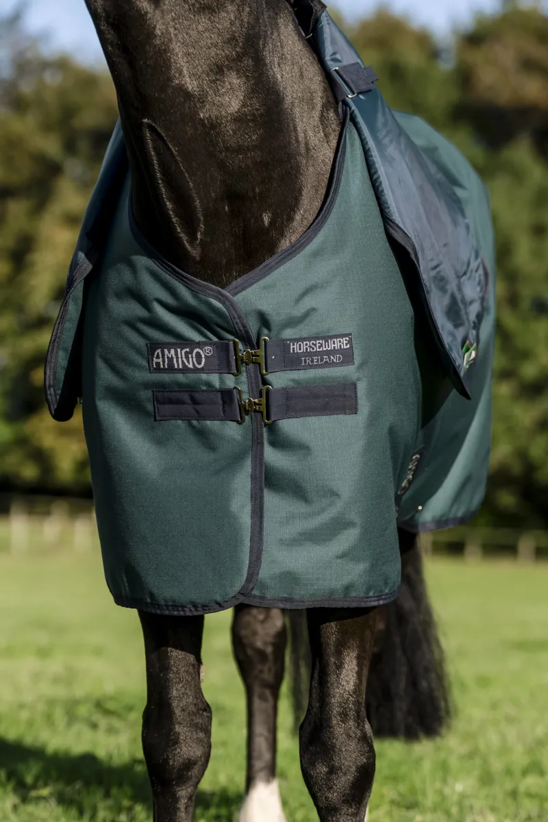 Horseware Amigo Ripstop 900D Plus 200g Turnout Rug - Dynasty Green/Navy/Silver-1