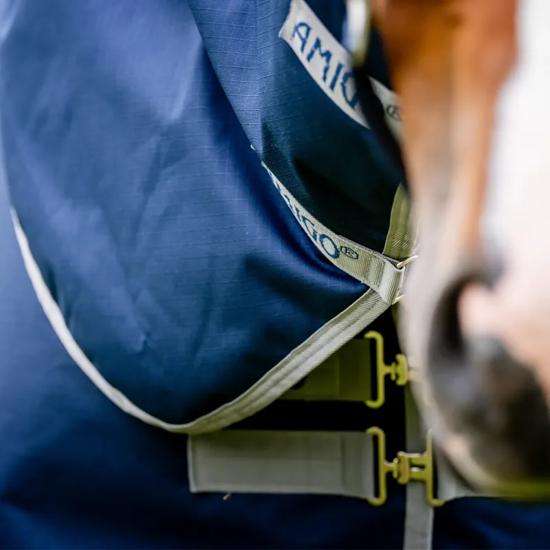 Horseware Amigo Ripstop 900D 0g Plus Turnout Rug - Navy/Titanium Grey-3