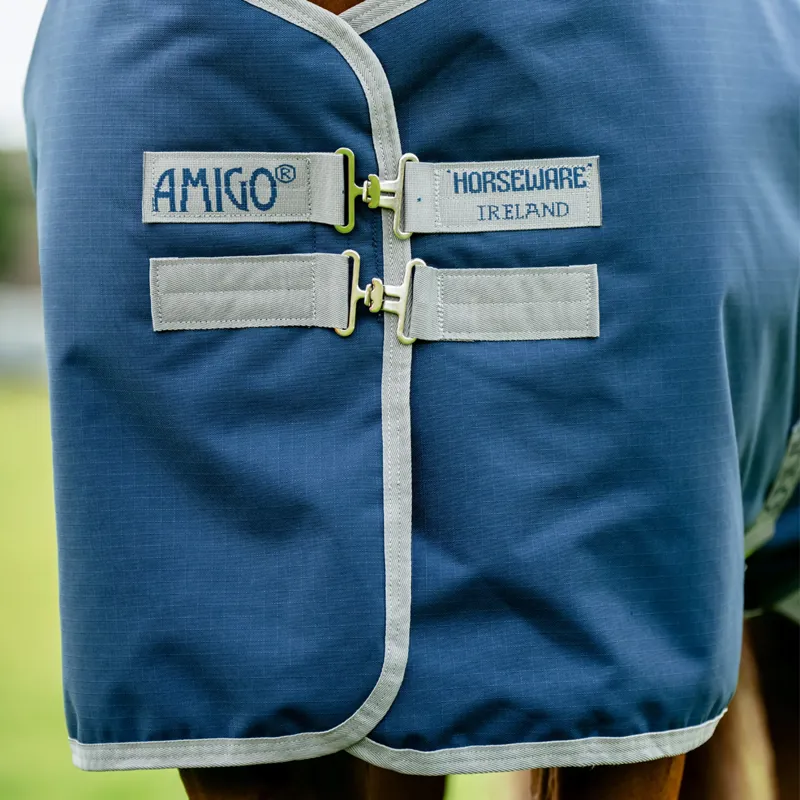 Horseware Amigo Ripstop 900D 0g Plus Turnout Rug - Navy/Titanium Grey-4