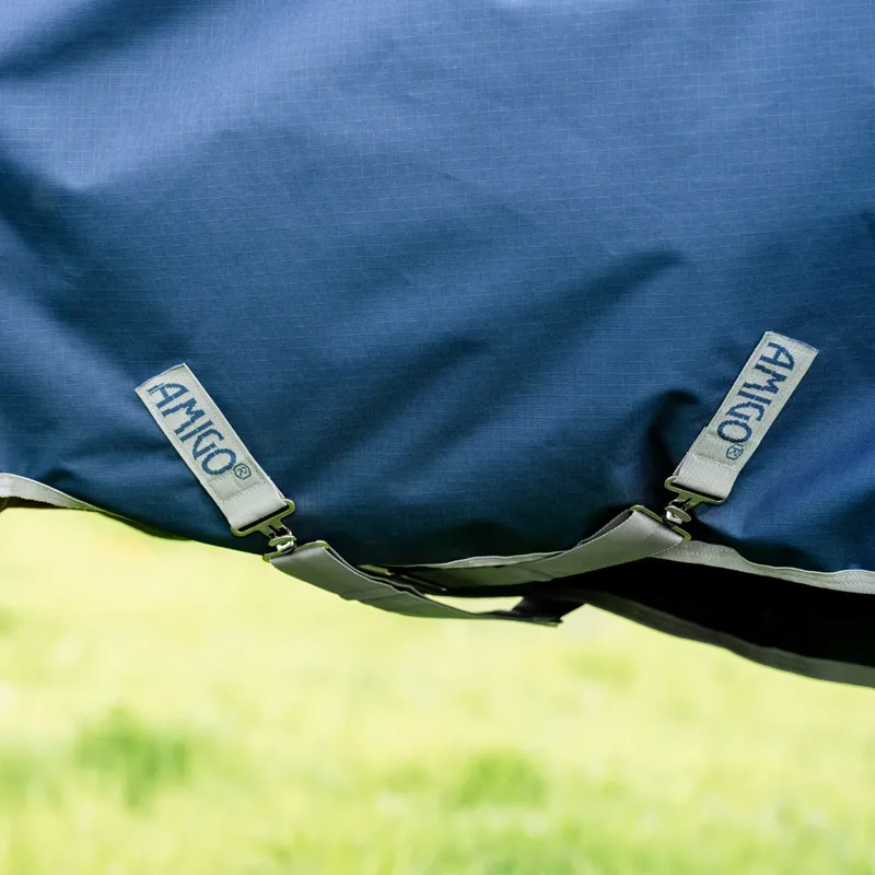 Horseware Amigo Ripstop 900D 0g Plus Turnout Rug - Navy/Titanium Grey-5