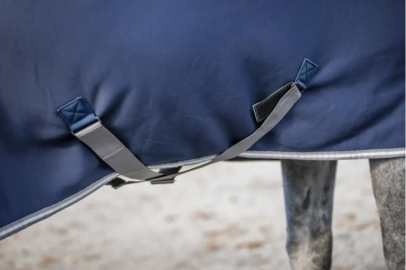 Horseware Amigo Jersey Integrated Cooler Rug - Navy/Titanium Grey/Silver-1