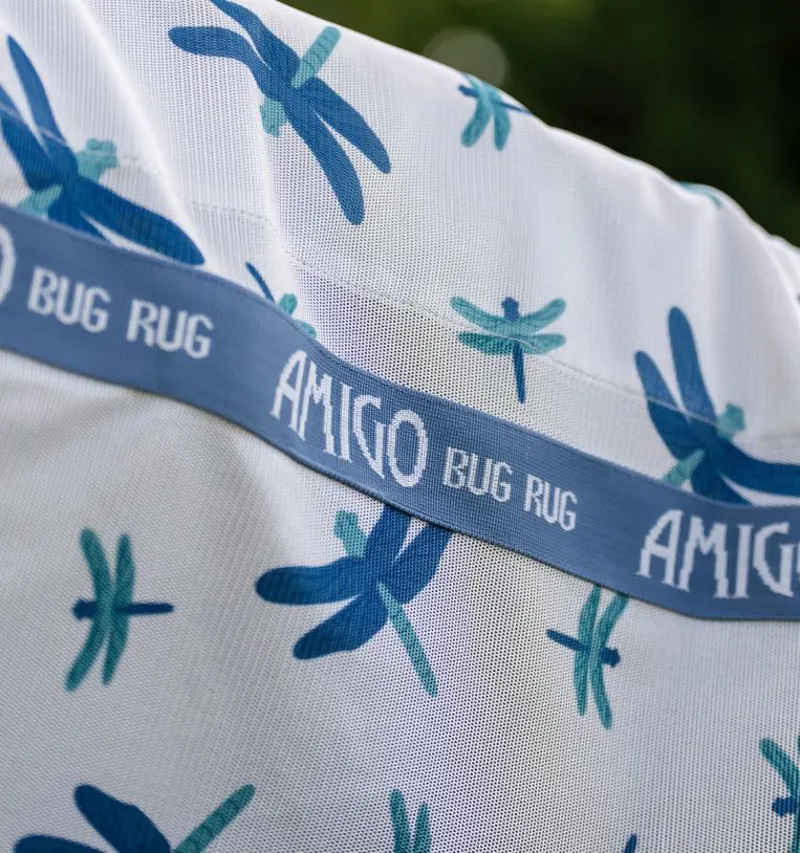 Horseware Amigo Bug Rug - Dragonfly Print/Silver/Blue/Sage-2
