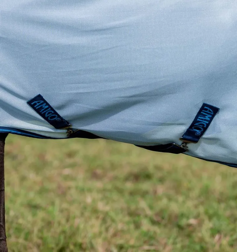 Horseware Amigo Bug Rug - Heather Blue/Blue/Silver-5