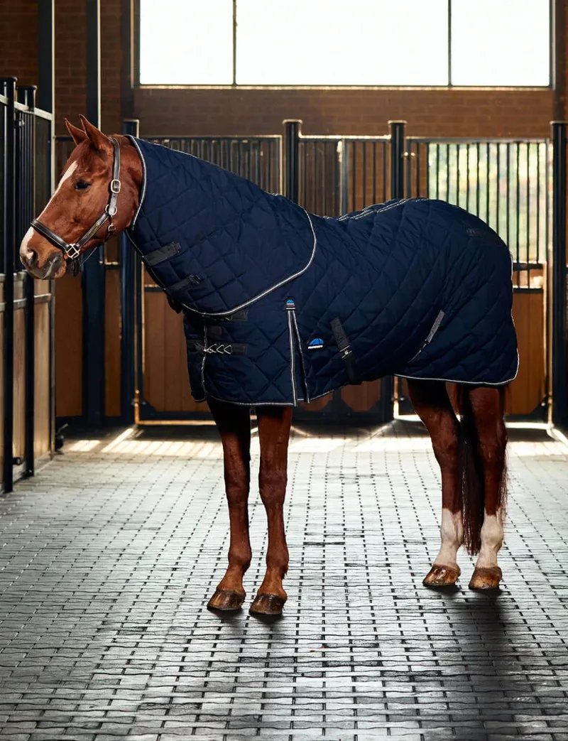 WeatherBeeta ComFiTec 1000D 220g Diamond Quilt Stable Rug Detach-A-Neck - Navy/Charcoal 
