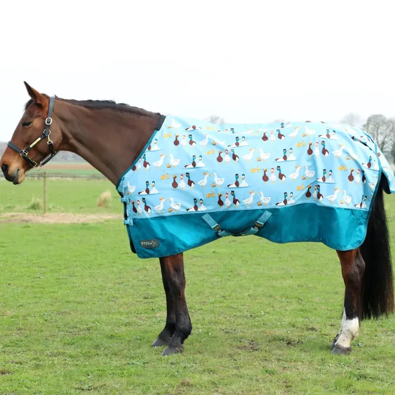 Hy StormX Original Ay Up Duck 50g Turnout Rug - Blue/Turquoise