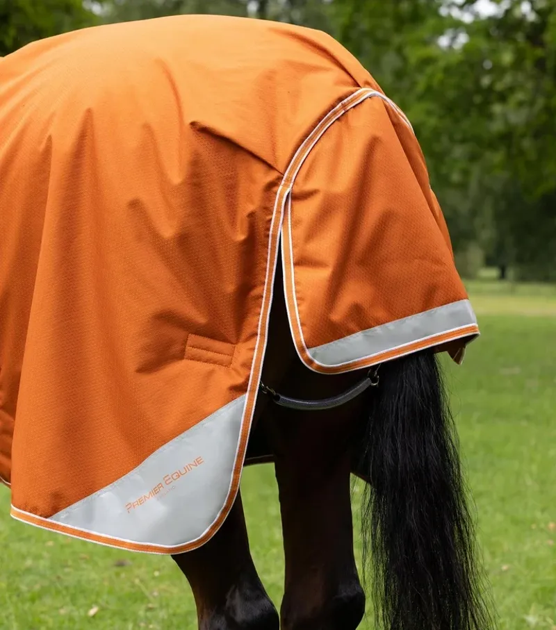 Premier Equine Akoni 100g Turnout Rug With Classic Neck Cover - Burnt Orange-1