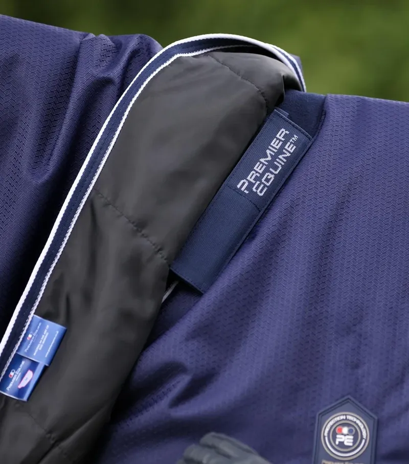 Premier Equine Akoni 100g Turnout Rug With Classic Neck Cover - Navy-3