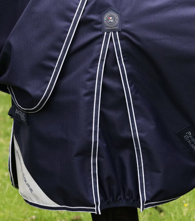 Premier Equine Akoni 100g Turnout Rug With Classic Neck Cover - Navy-2
