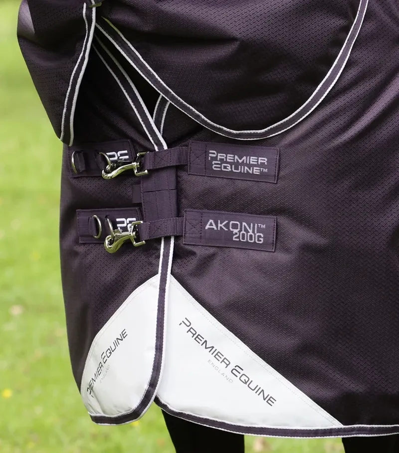 Premier Equine Akoni 200g Turnout Rug With Classic Neck Cover - Purple-3