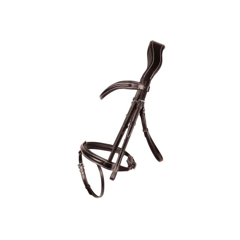 Hy Equestrian ProPresicce Pelle Raised Flash Leather Bridle - Brown/Silver