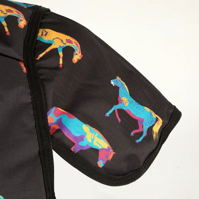 Bridleway Ontario 220g Turnout Rug - Black Horse-4