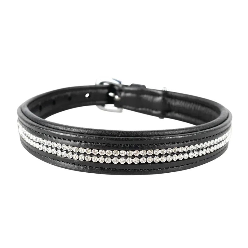 Benji and Flo Dazzling Diamante Dog Collar - Black