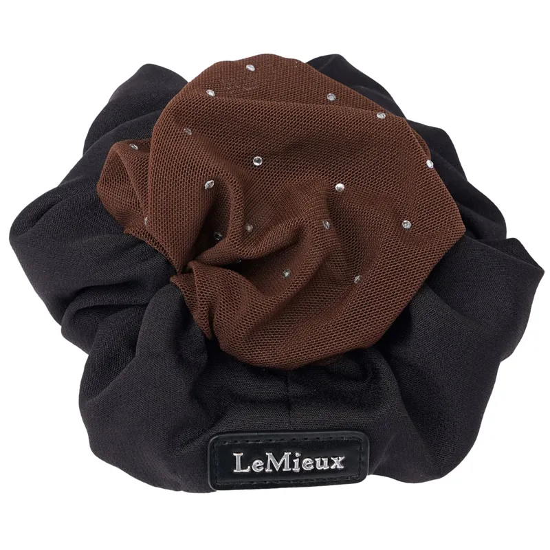 LeMieux Scrunchie with Crystal Hair Net  - Black/Brown 