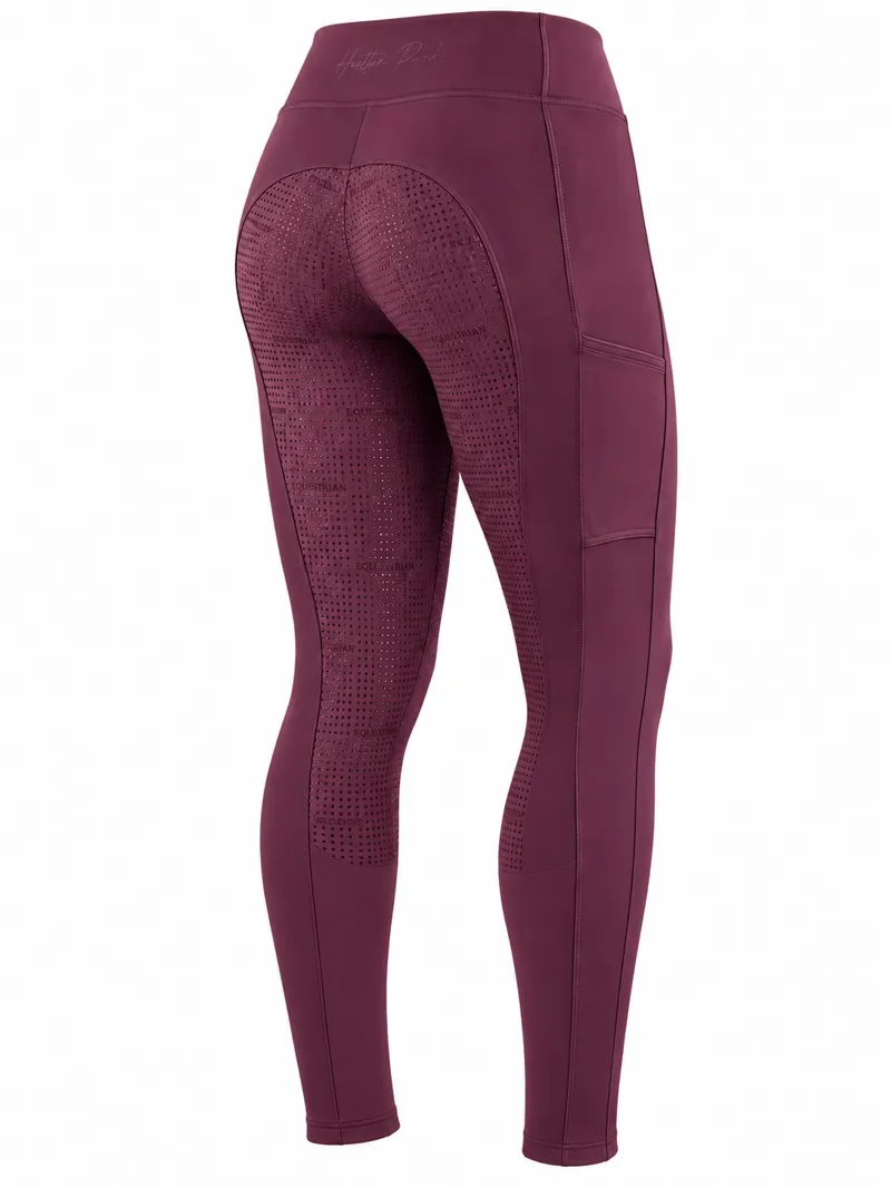 Hatton Park Orleton Riding Tights - Black Cherry Purple-1