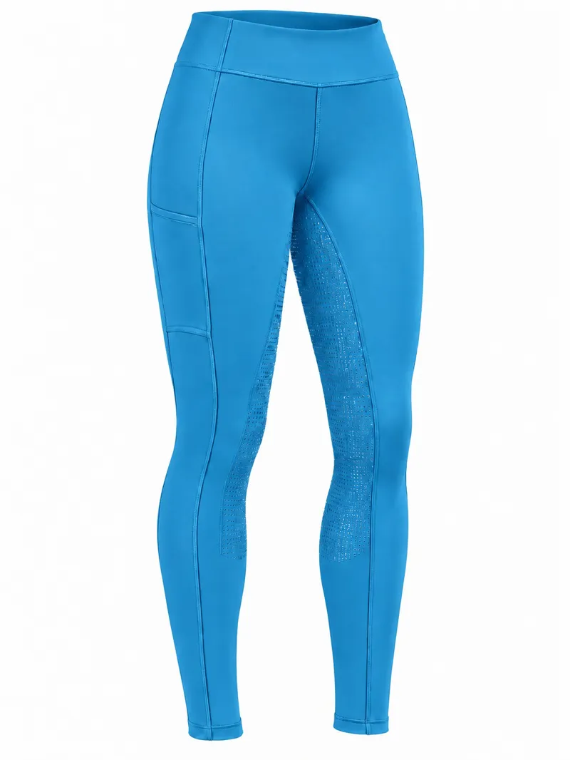 Hatton Park Orleton Childrens Riding Tights - Blue Coral