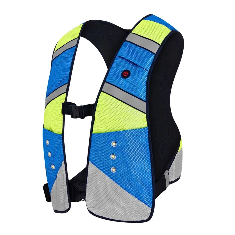 Equi Light Pro Hi-Viz LED Adults Rider Vest - Blue/Yellow