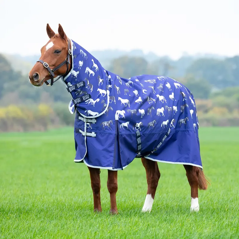 Shires Bridleway Ontario Lite 0g Combo Turnout Rug - Navy Horse