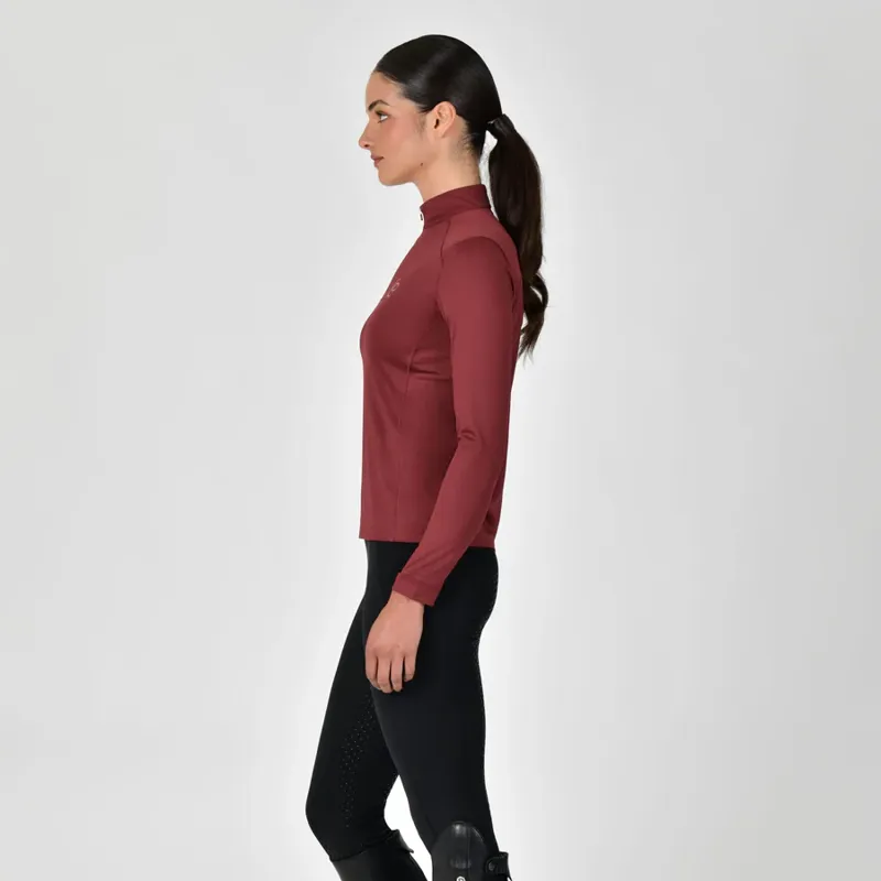 Dublin Breathable Long Sleeve Ladies Riding Top - Cabernet-2