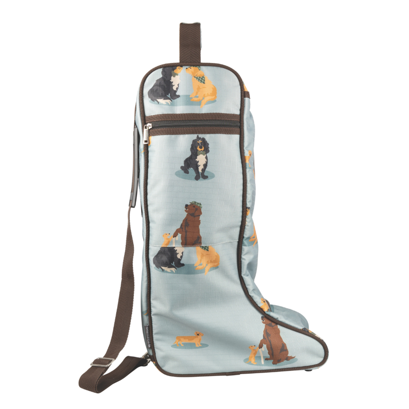 Hy Equestrian It's A Dog's Life Boot Bag - Dusty Blue