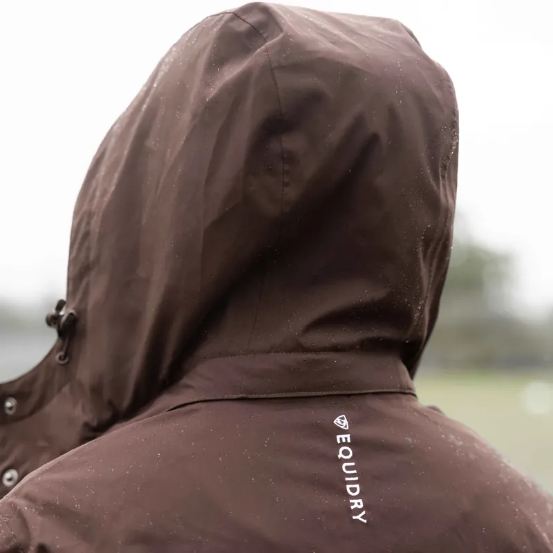EQUIDRY BRONTE Ladies Fitted Waterproof Jacket With Removable Hood - Brown-3