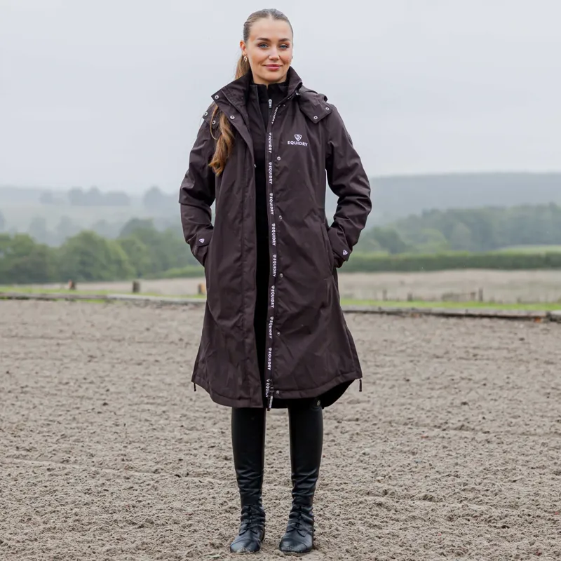 EQUIDRY BRONTE Ladies Fitted Waterproof Jacket With Removable Hood - Brown