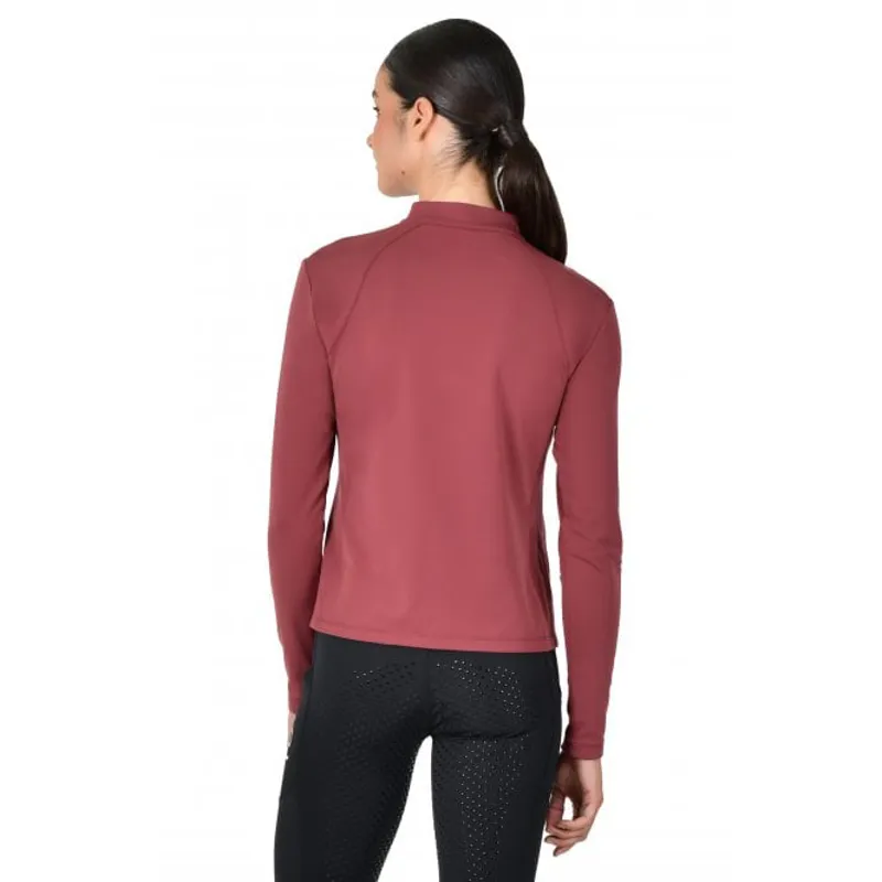 Dublin Brushed Long Sleeve Ladies Riding Top - Cabernet-1