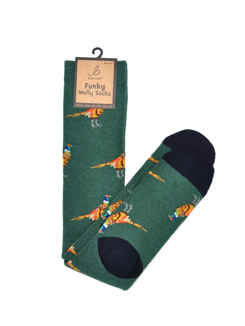 Bartleby Ladies Funky Welly Socks - Country Pheasant