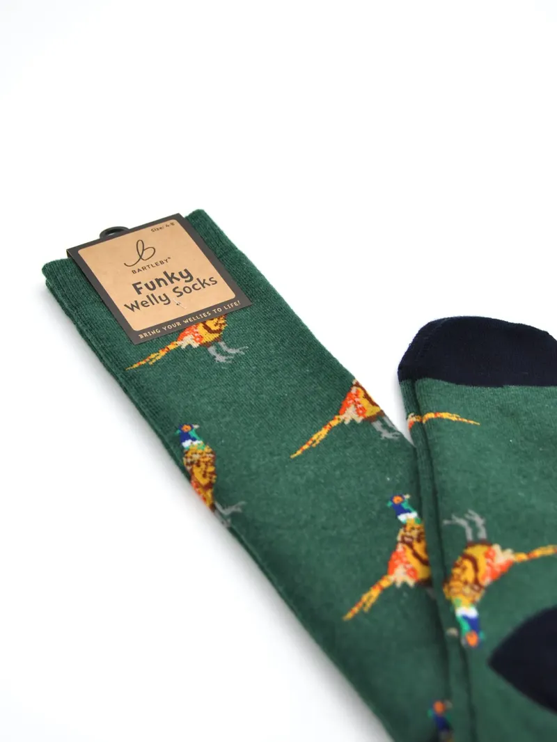 Bartleby Ladies Funky Welly Socks - Country Pheasant-1