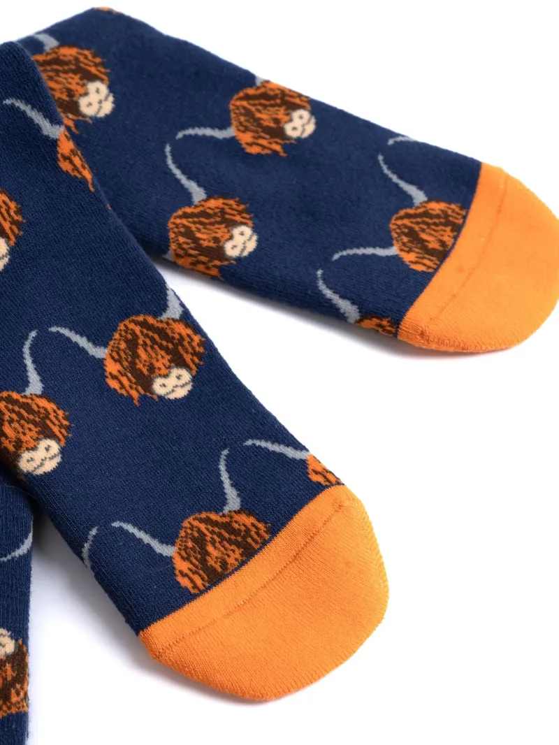 Bartleby Ladies Funky Welly Socks - Colourful Chicken-2