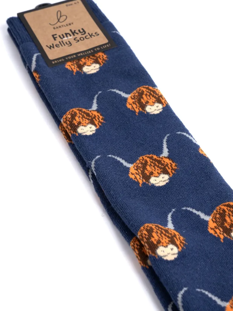 Bartleby Ladies Funky Welly Socks - Colourful Chicken-4