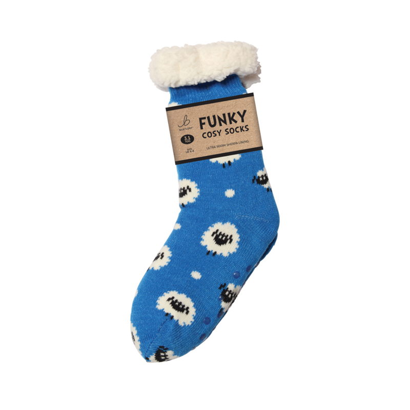 Bartleby Ladies Funky Sherpa Socks - Cute Sheep