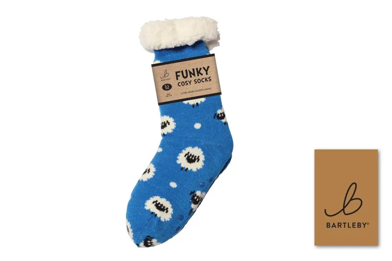 Bartleby Ladies Funky Sherpa Socks - Cute Sheep-1