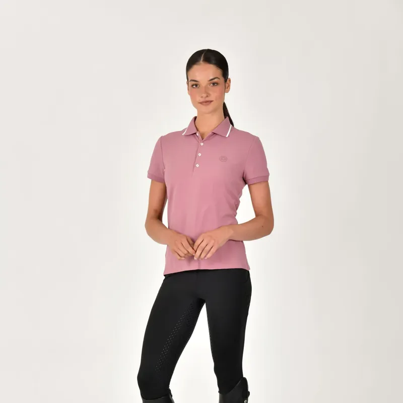 Dublin Cotton Pique Ladies Polo Top - Dusty Rose