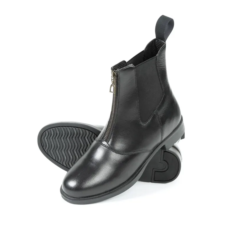 Bridleway Leather Zip Jodhpur Boots - Black - 4/37-1