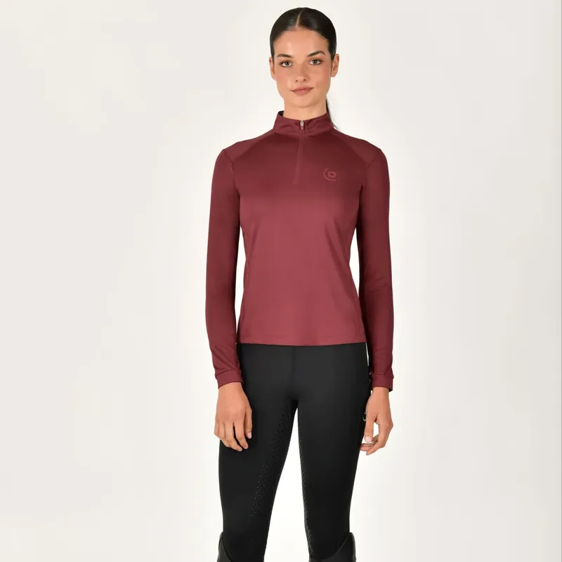Dublin Breathable Long Sleeve Ladies Riding Top - Cabernet
