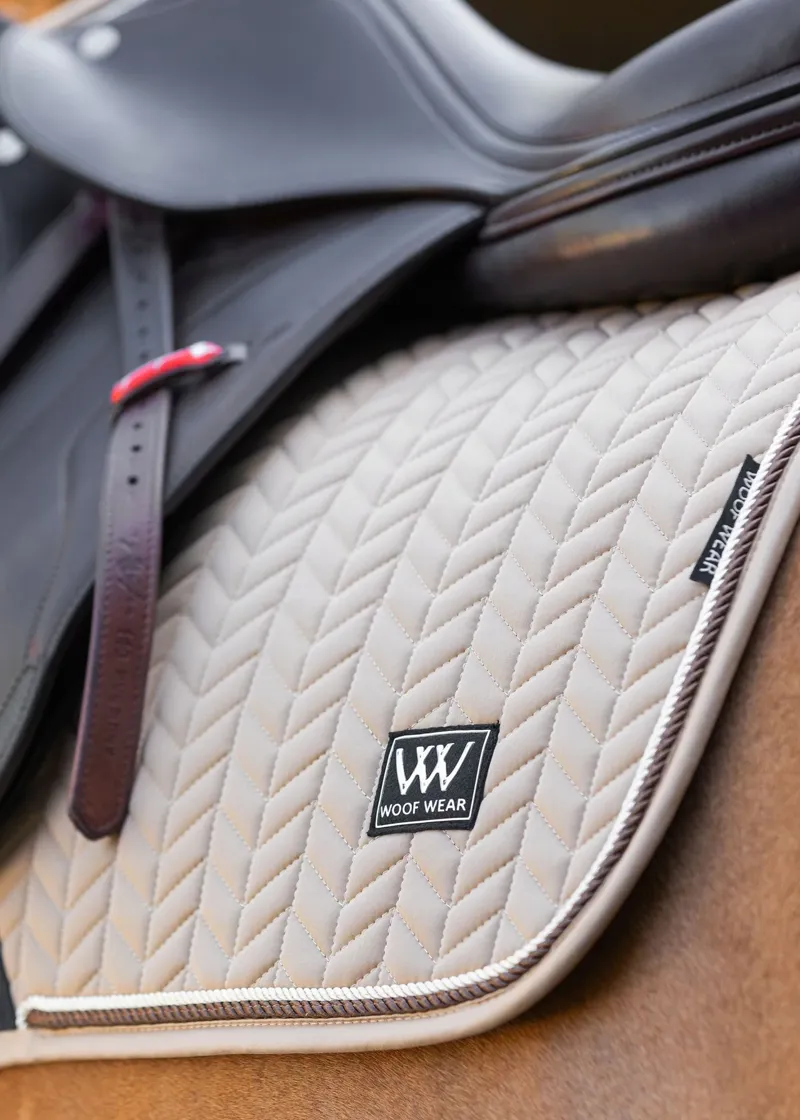 Woof Wear Herringbone Close Contact Saddle Pad - Caramel-1