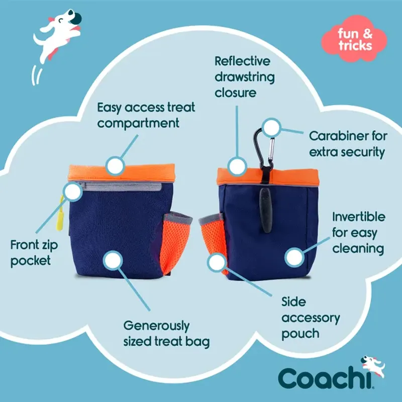 Coachi Train and Treat Bag - Navy/Coral-1