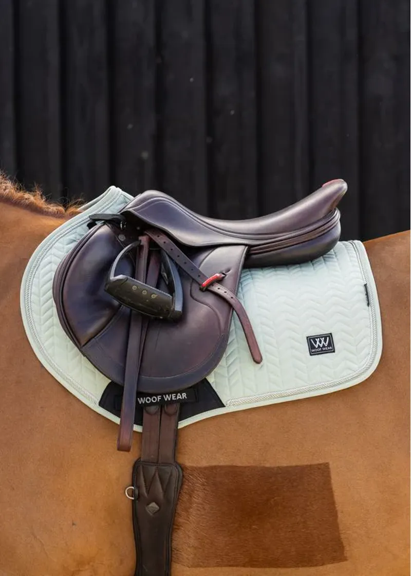 Woof Wear Herringbone Close Contact Saddle Pad - Sage-1