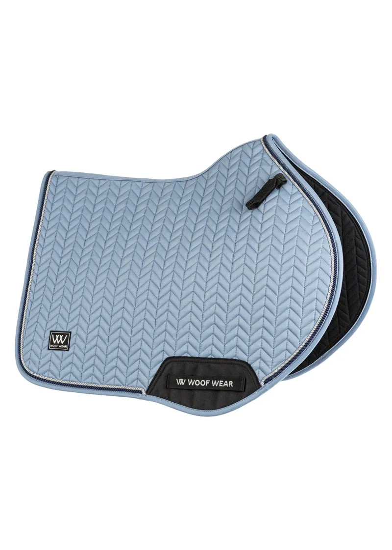 Woof Wear Herringbone Close Contact Saddle Pad - Steel Blue
