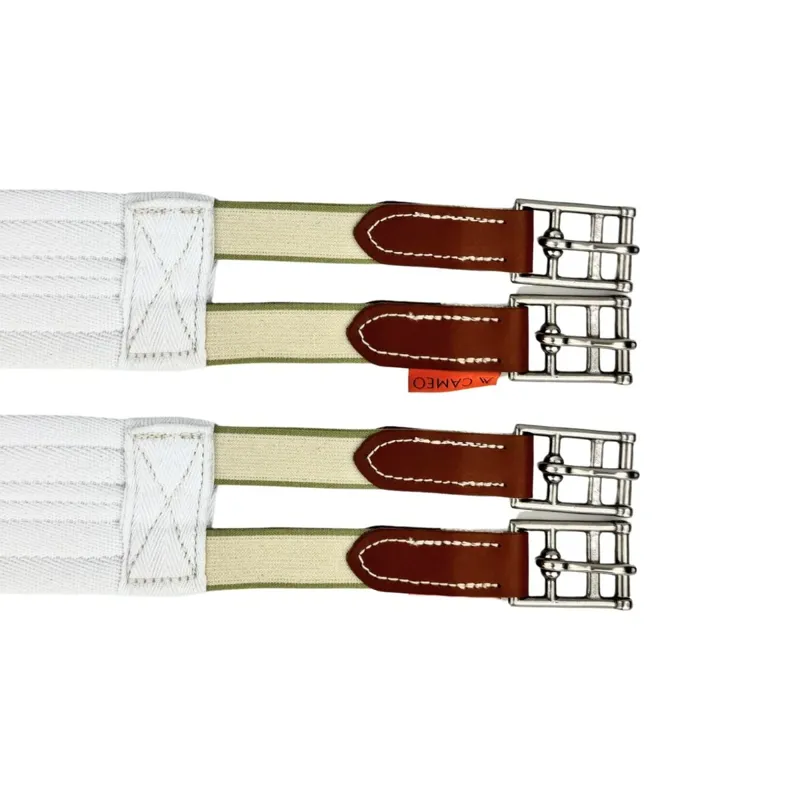 Cameo Cushion Girth - Elastic Both Ends - White