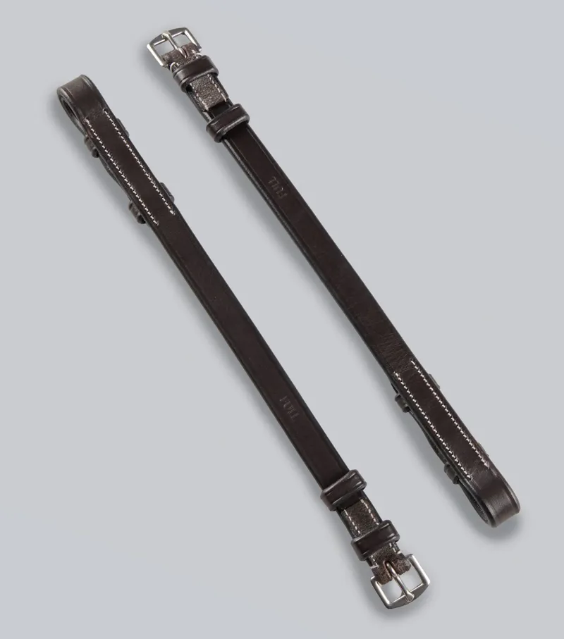 Premier Equine Cheek Pieces For Hunter Bridle - Dark Havana
