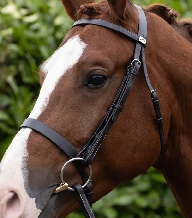 Premier Equine Cheek Pieces For Hunter Bridle - Dark Havana-1