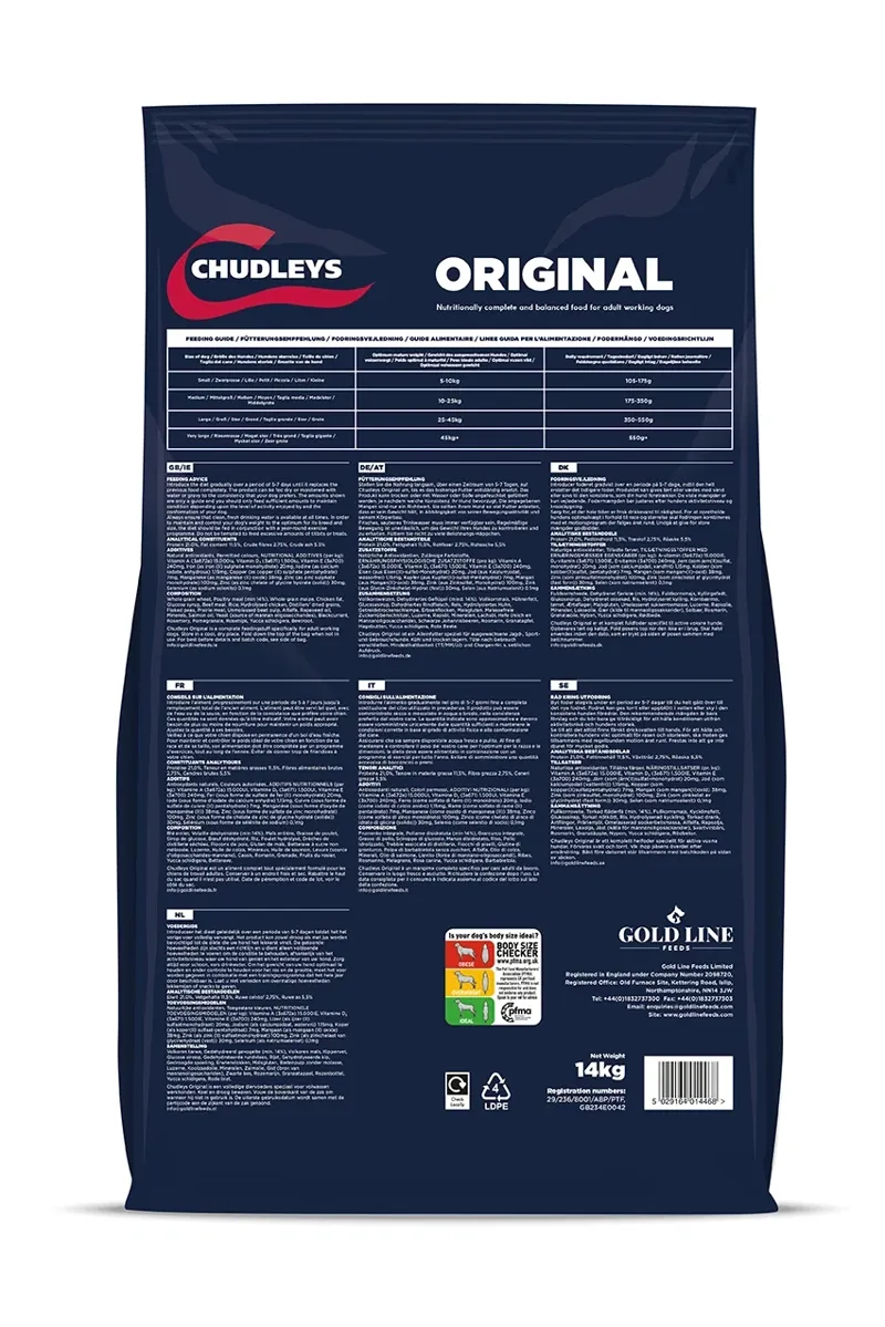 Chudleys Original Adult Working Dog Food - 14kg-1