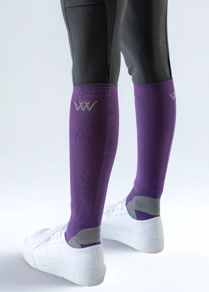 Woof Wear Competition Riding Socks - Damson-1