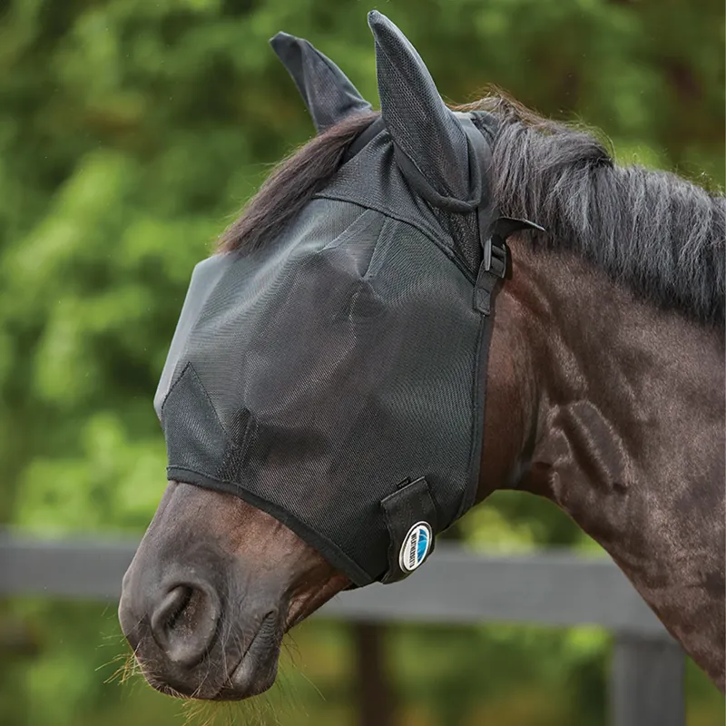 WeatherBeeta ComFiTec Double Dart Deluxe Fly Mask with Ears - Black