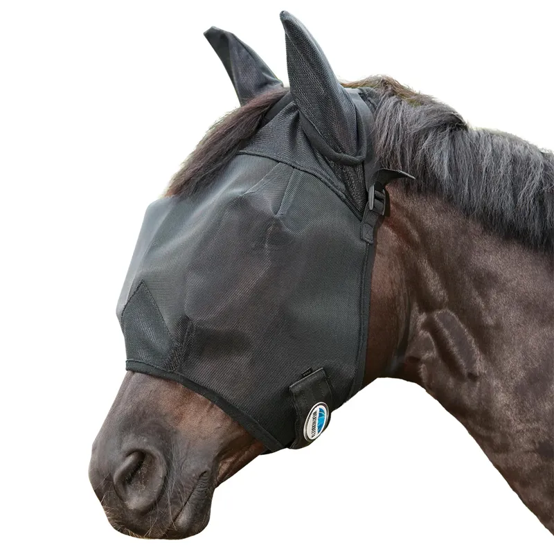 WeatherBeeta ComFiTec Double Dart Deluxe Fly Mask with Ears - Black-1